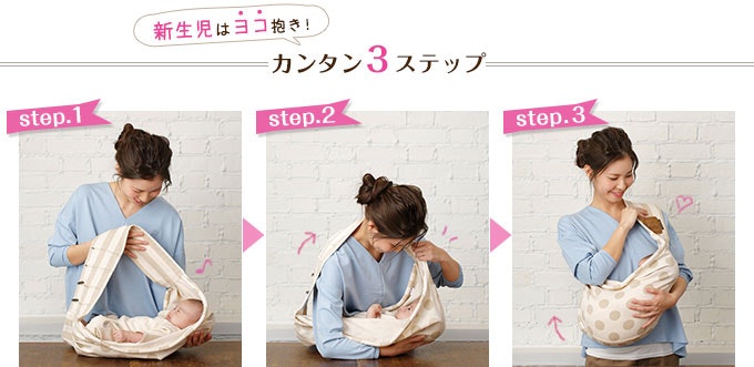 Newborn babies are held on their sides! Three easy steps