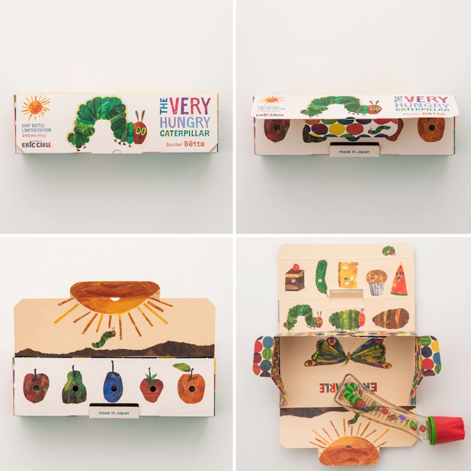 We are also particular about the packaging of the Hungry Caterpillar baby bottle.
