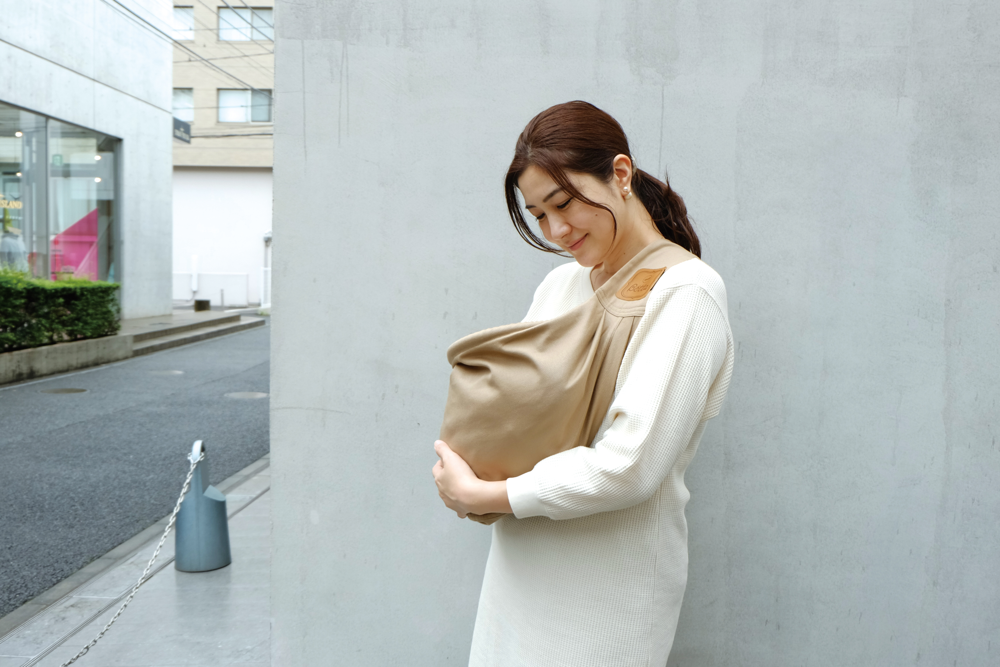 プレーンカラー　カフェモカ着用イメージ コーディネート